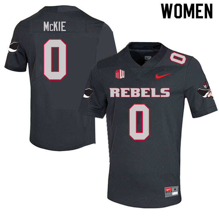 Women #0 Senika McKie UNLV Rebels College Football Jerseys Sale-Charcoal